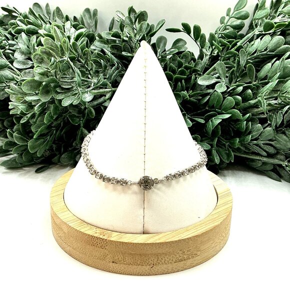 Elegant Silver with Clear Rhinestones Tennis Bracelet With Secure Clasp - Picture 8 of 8